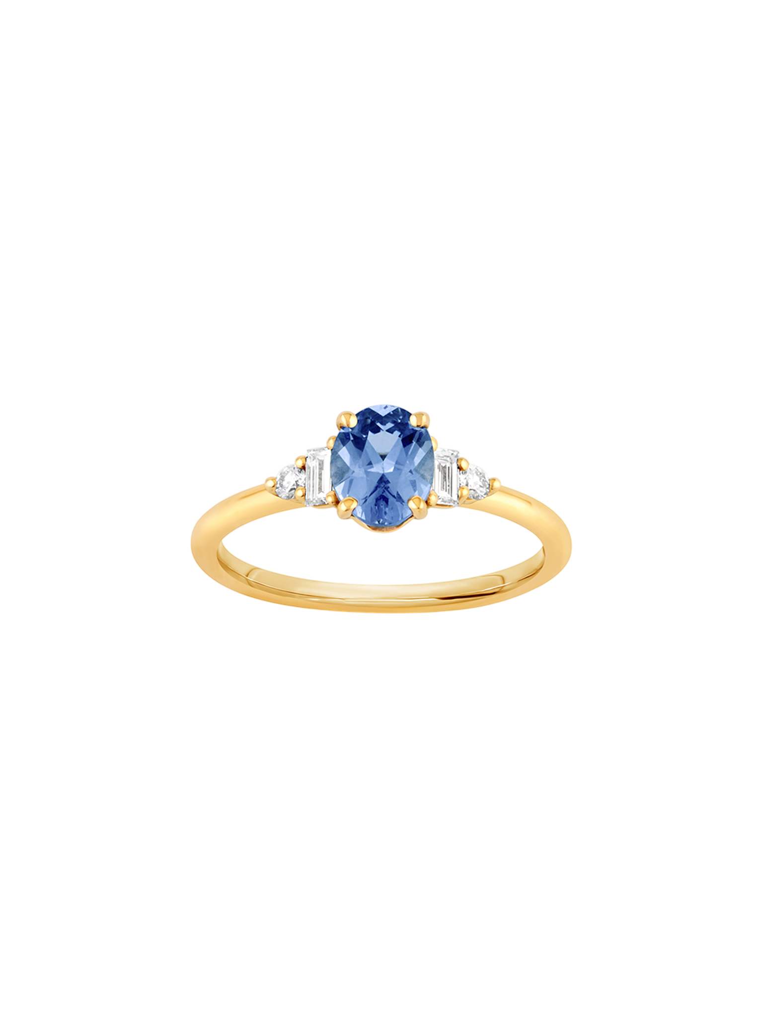 Katie 18k fine cornflower blue sapphire & diamond ring